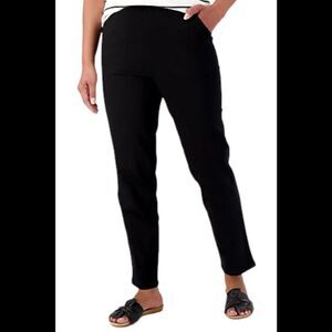 Denim & Co. Original Waist Stretch Side Pocket Pant Core Black - Regular